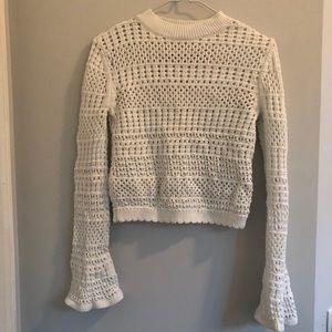 White Bell Sleeve Sweater